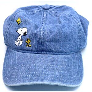 Peanuts Snoopy Woodstock Denim Cap Y2K Cartoon Streetwear Collectors Item